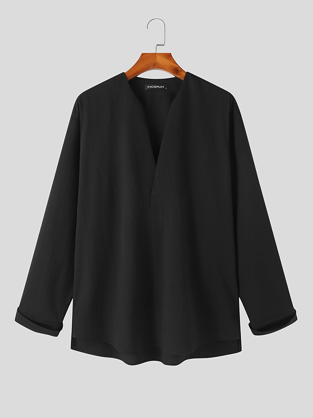 Nigel | Collarless V-Neck Shirt