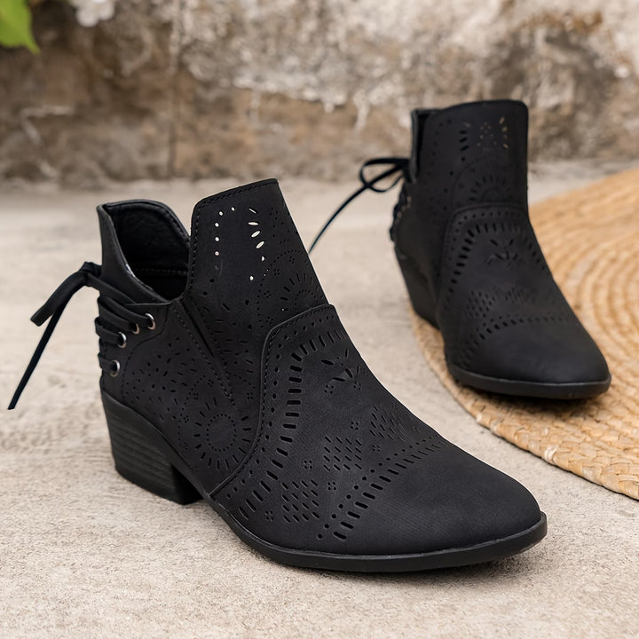 Victoria | Vintage Cutout Ankle Boots