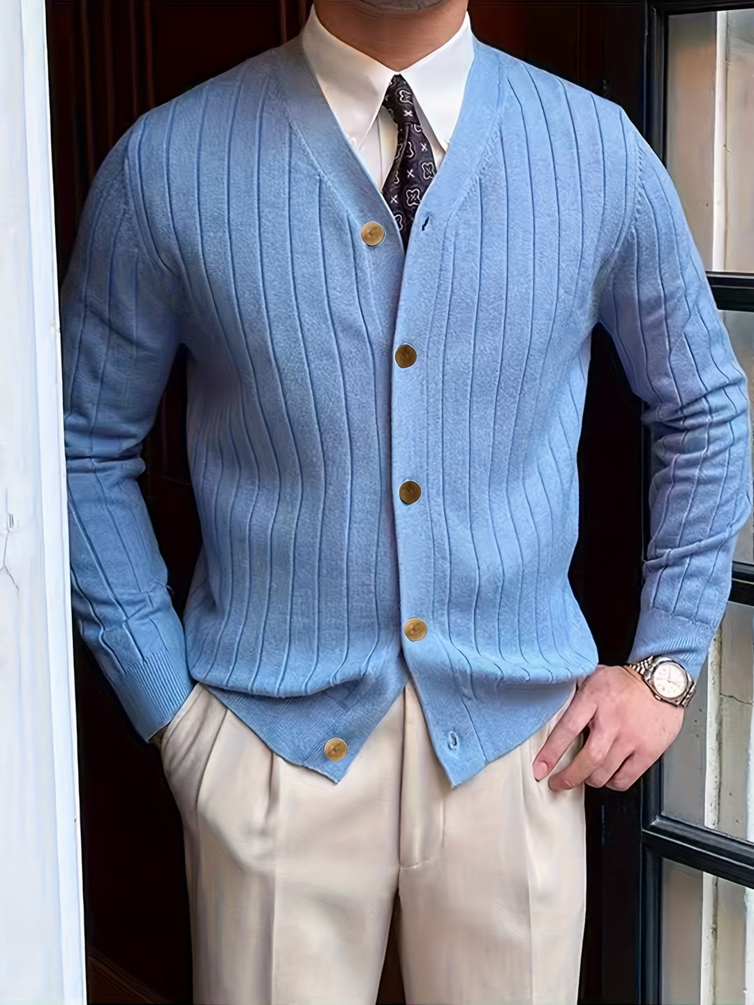 Alistair | Ribbed Button-Up Cardigan