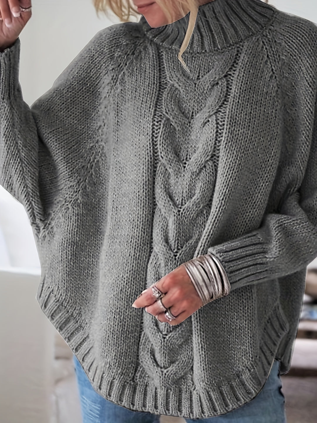 Judith | Cable-Knit High-Neck Sweater