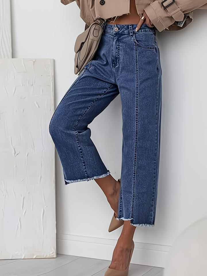 Ramona | Washed Straight-Leg Cropped Jeans
