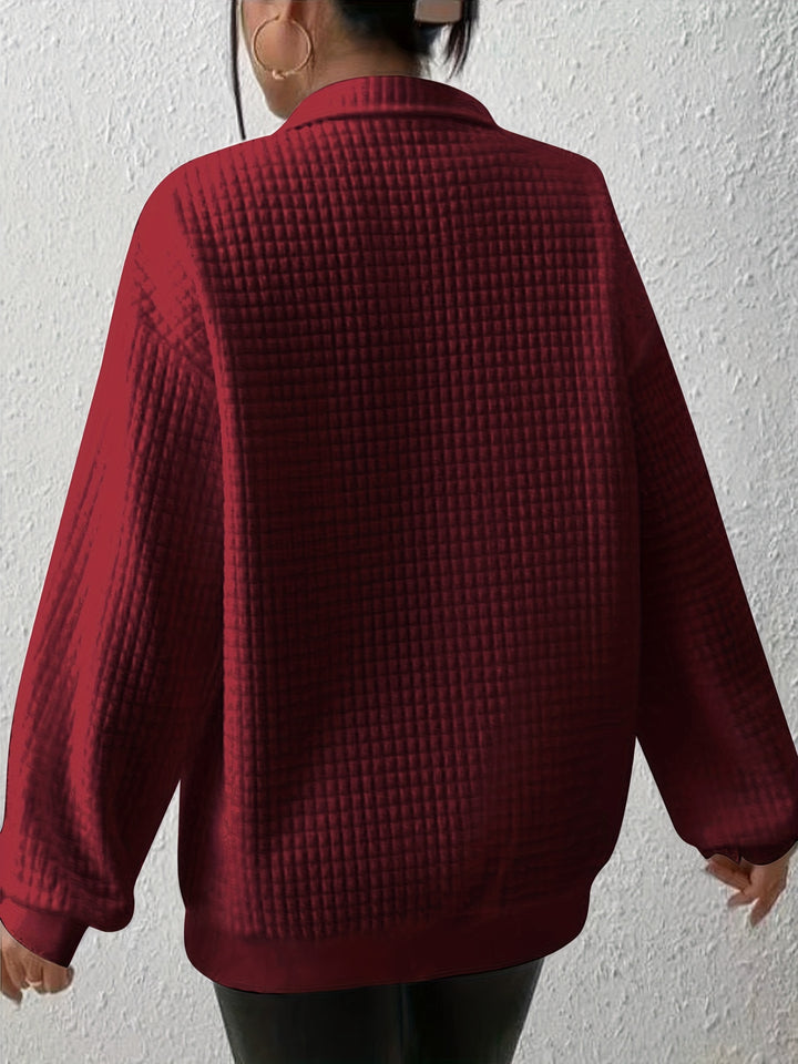 Elodie | Textured Quarter-Zip Pullover