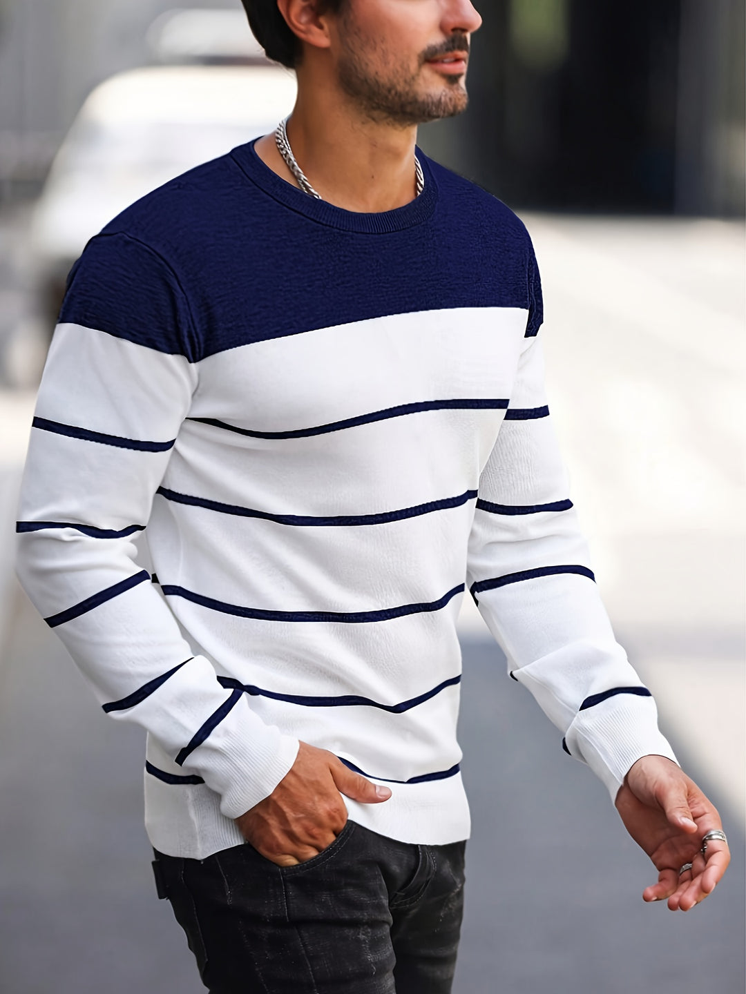 Rory | Colour-Block Striped Pullover