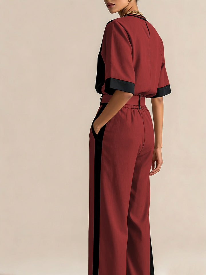 Belinda | Contrast-Trim Two-Piece Set