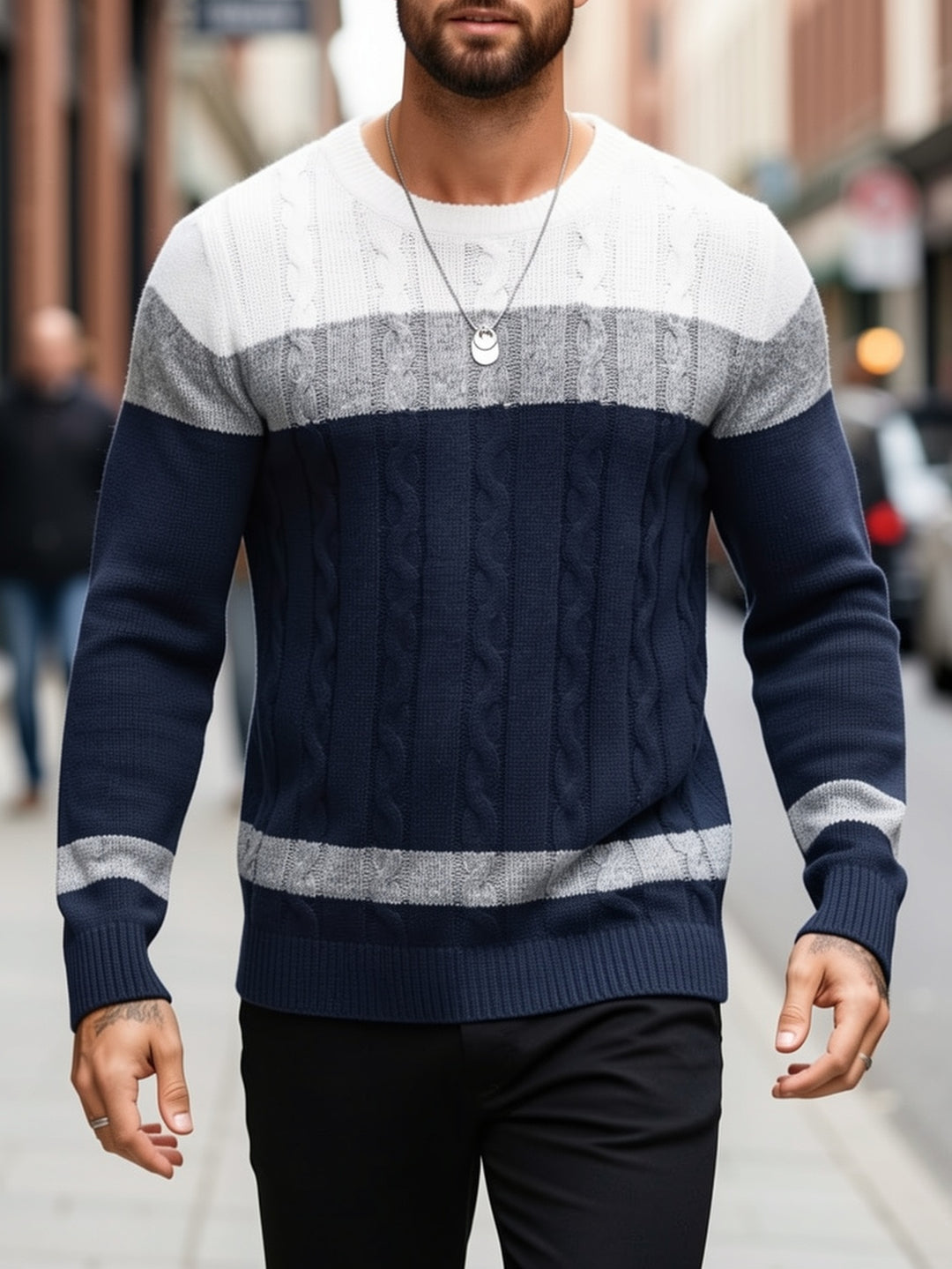 Nigel | Textured Cable-Knit Jumper