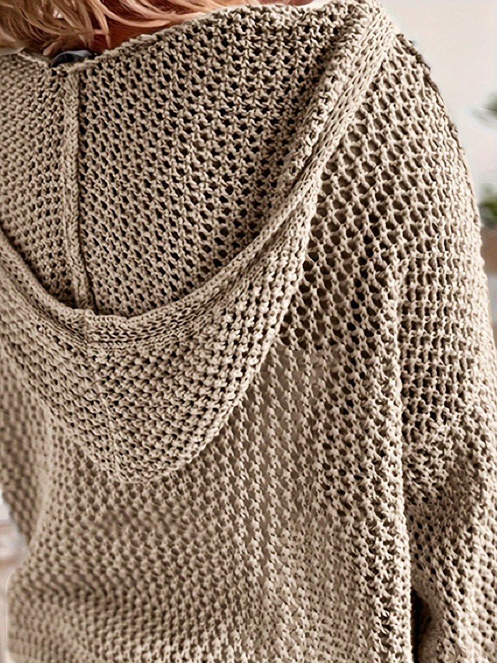 Fleur | Open-Knit Hooded Sweater