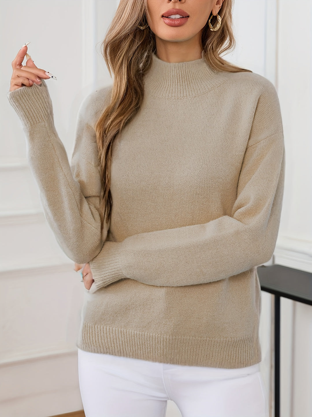 Simone | Relaxed Mock Neck Jumper