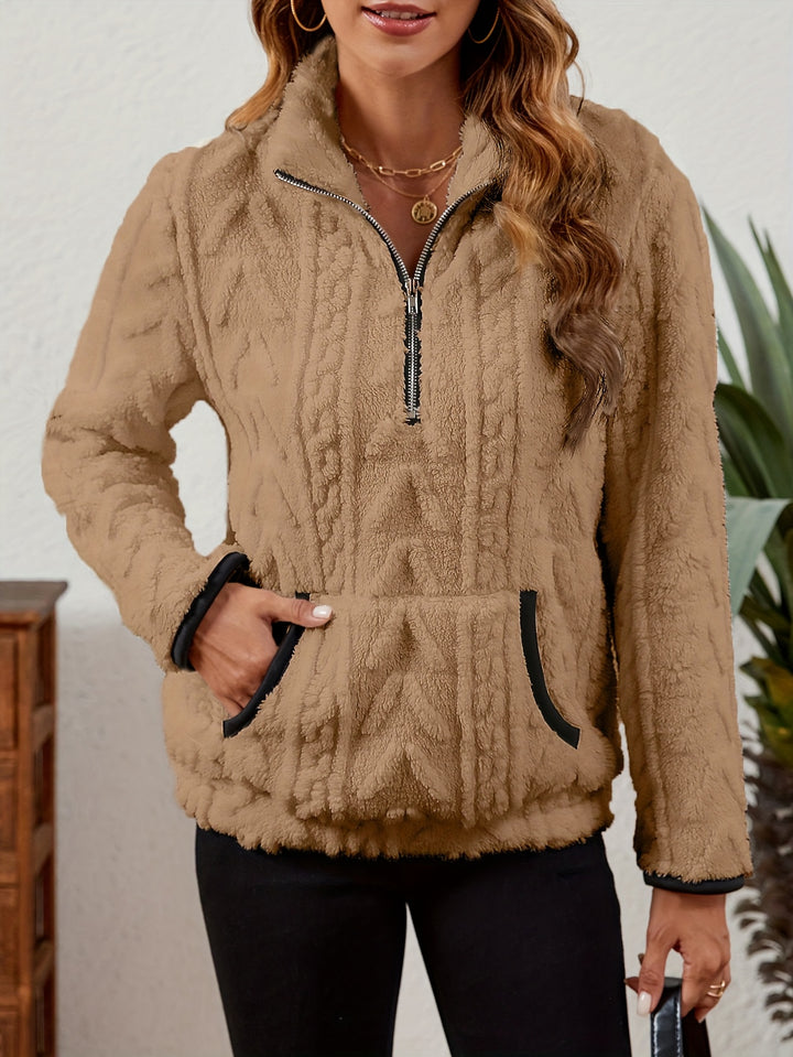 Thea | Textured Half-Zip Pullover