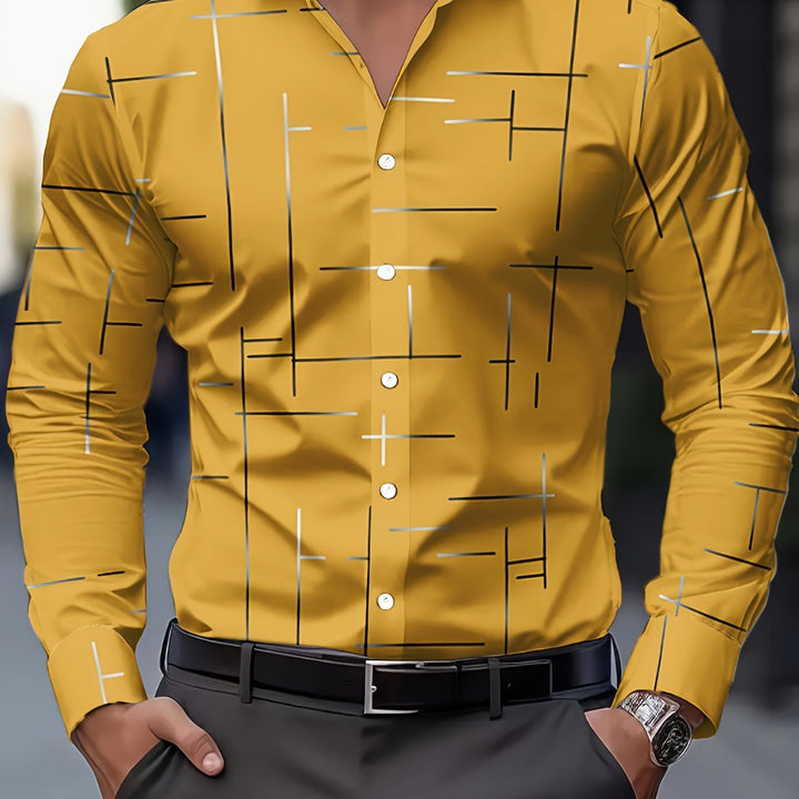 Spencer | Modern Line-Print Shirt