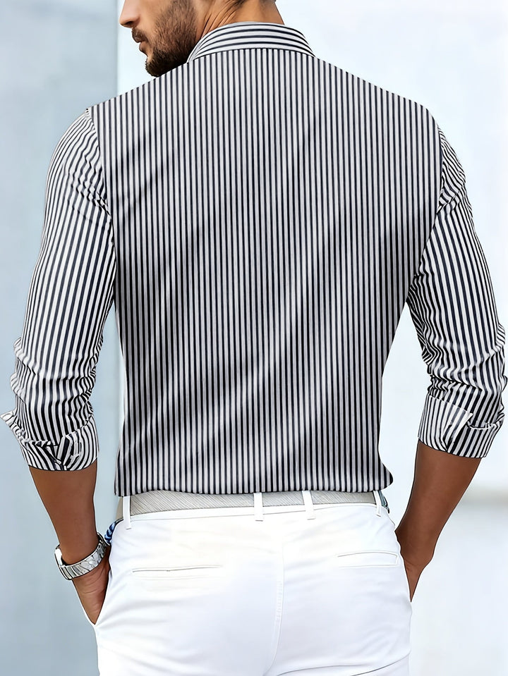 Sterling | Refined Striped Long Sleeve Shirt