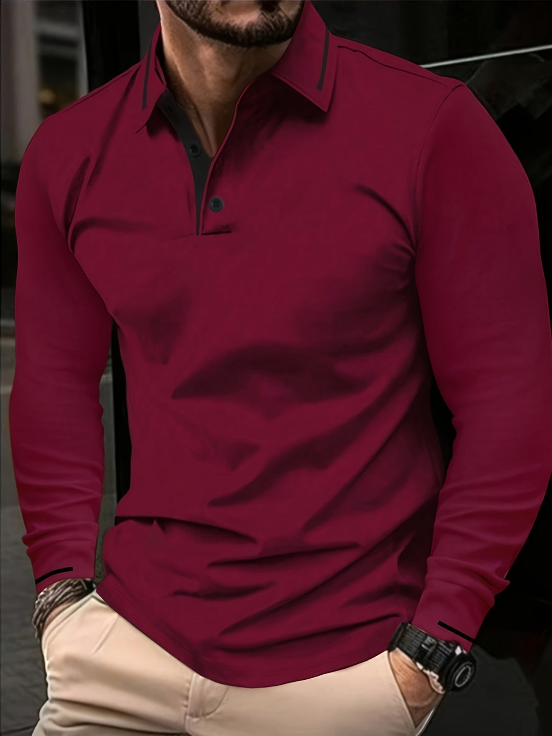 Reginald | Refined Long-Sleeve Polo Shirt