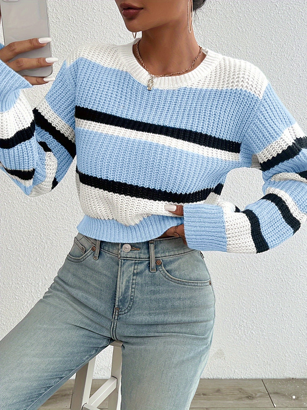 Linnea | Striped Round-Neck Sweater