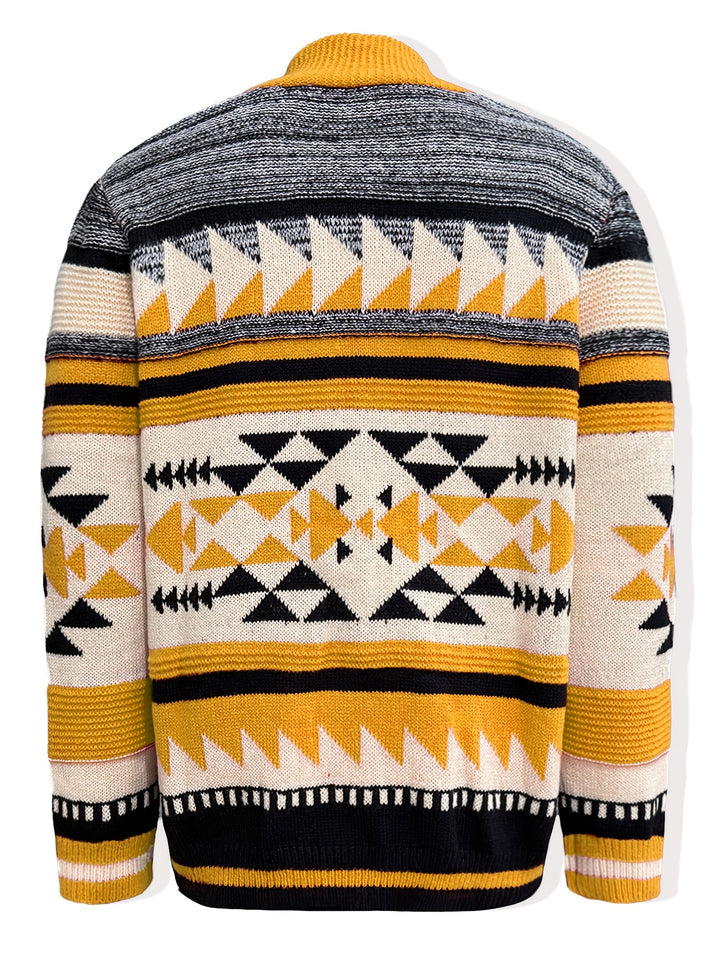 Rylan | Patterned Zip-Up Cardigan