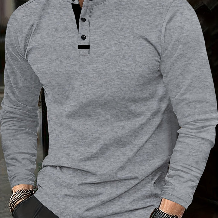 Reginald | Refined Long-Sleeve Henley Shirt