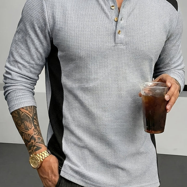 Sawyer | Textured Contrast Henley Shirt
