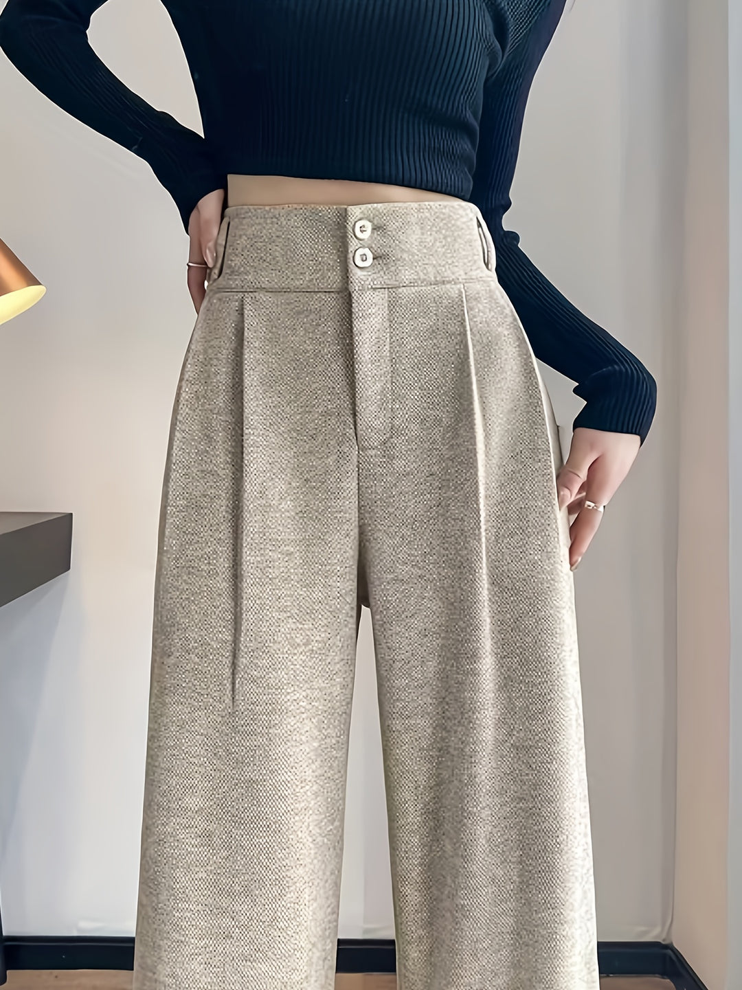 Estella | High-Waisted Wide-Leg Trousers