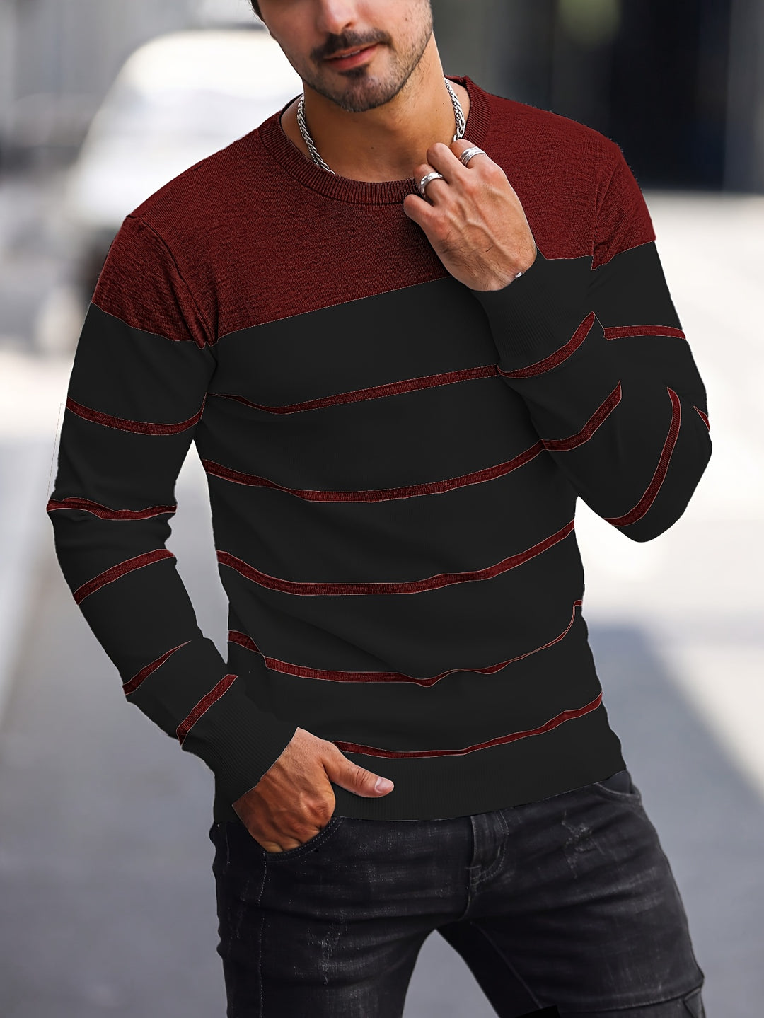 Rory | Colour-Block Striped Pullover