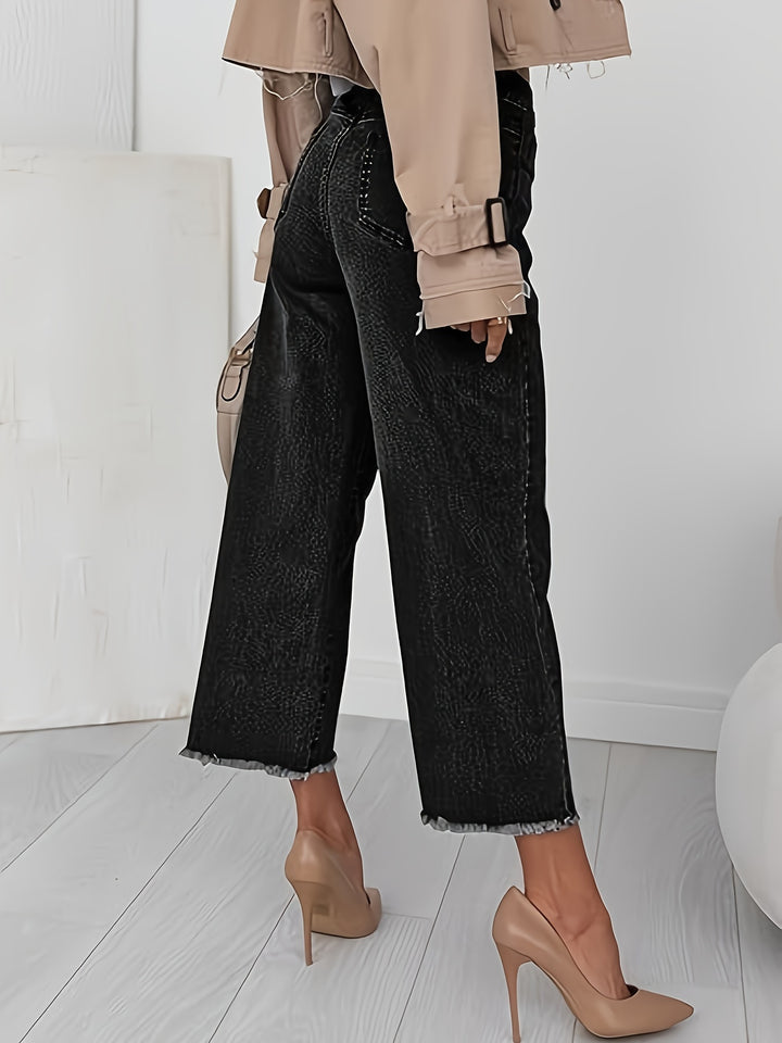 Ramona | Washed Straight-Leg Cropped Jeans