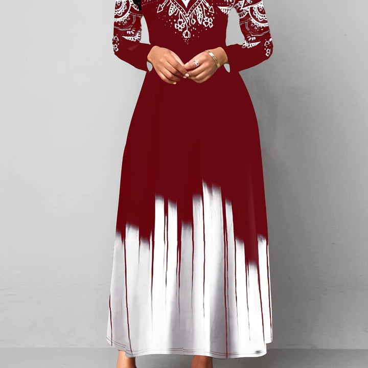Rosalyn | Ornate Print A-Line Maxi Dress