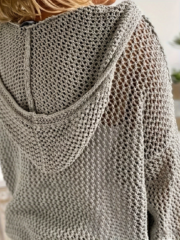 Fleur | Open-Knit Hooded Sweater