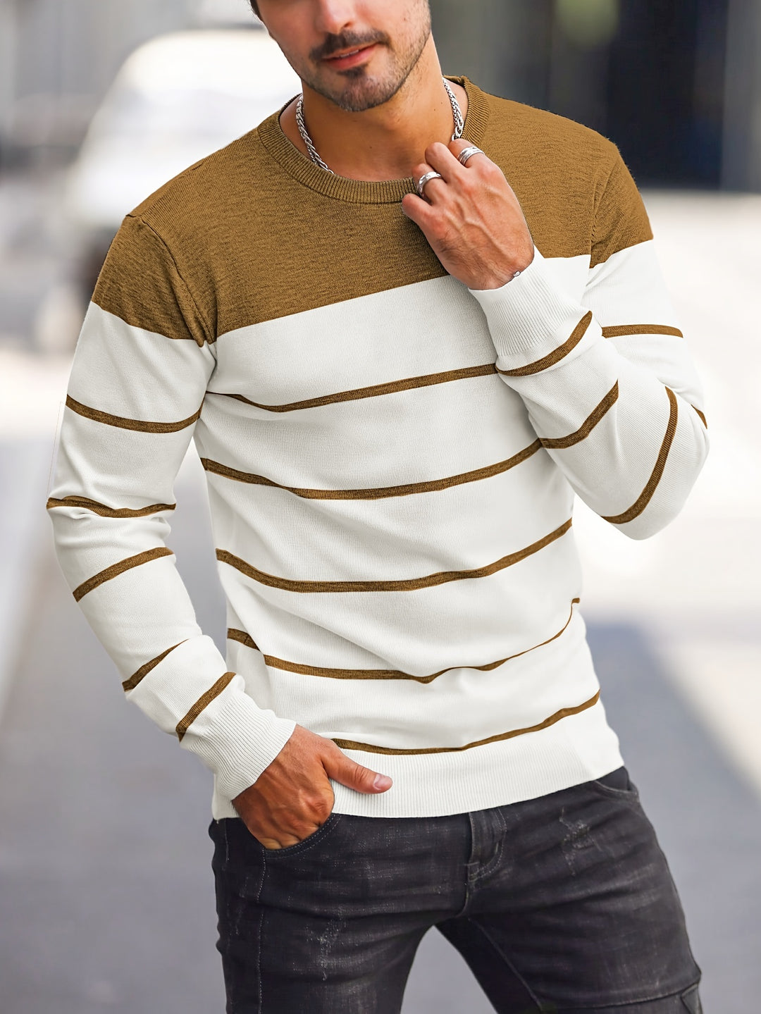 Rory | Colour-Block Striped Pullover