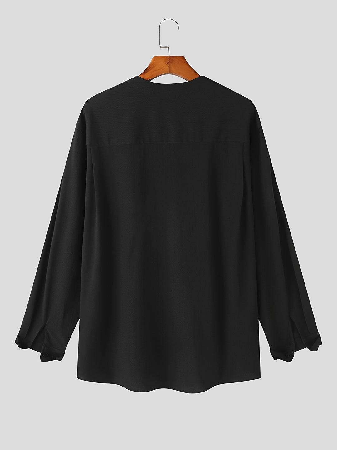 Nigel | Collarless V-Neck Shirt