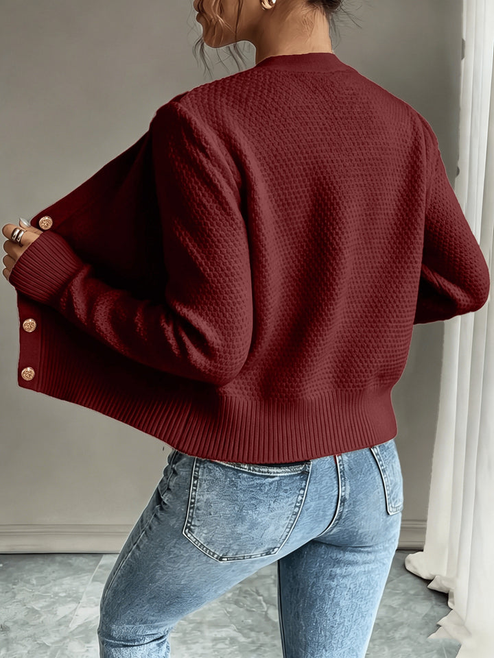 Cecilia | Cable-Knit Button-Front Cardigan