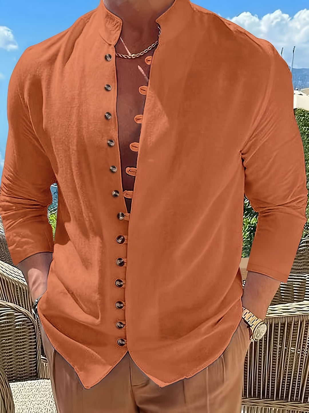 Benedict | Retro Loose Long Sleeve Button-Up Shirt