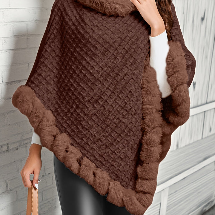 Rosabel | Cosy Fur-Trim Poncho