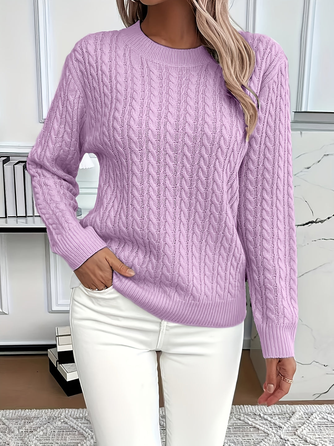 Lorelei | Cable-Knit Round Neck Sweater