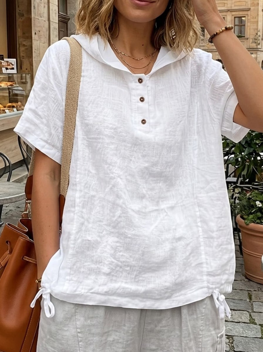 Ardena | Stylish Short Sleeve Hooded Shirt