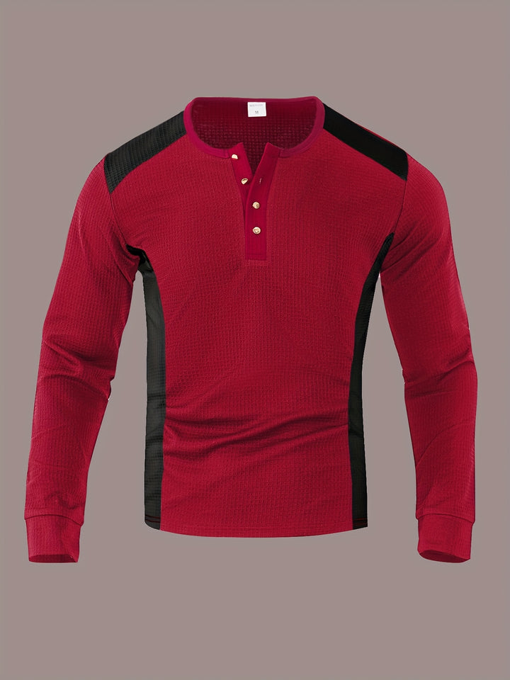 Sawyer | Textured Contrast Henley Shirt