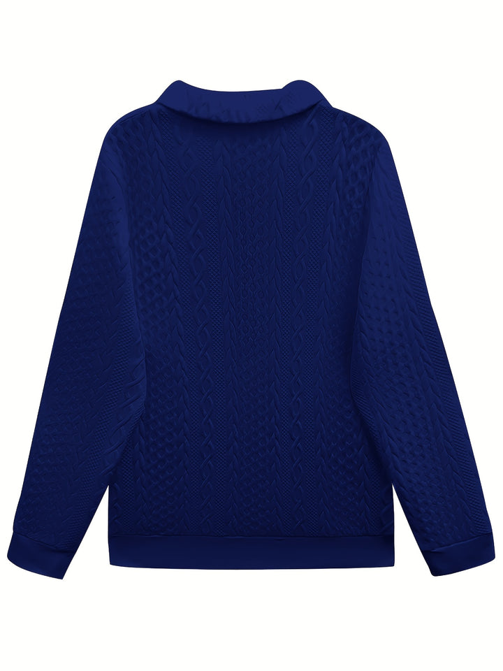 Helene | Textured Half-Zip Sweatshirt