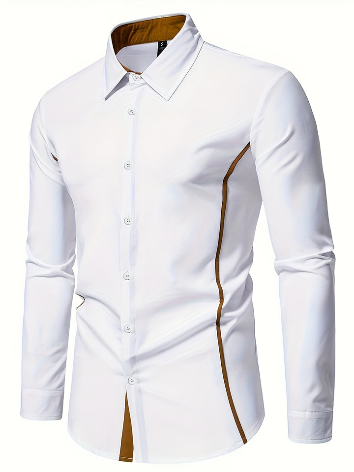 Damon | Contrast-Trim Slim Fit Shirt
