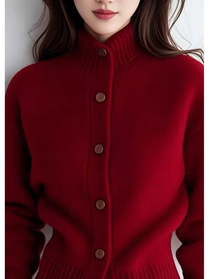 Vera | High-Neck Button Cardigan