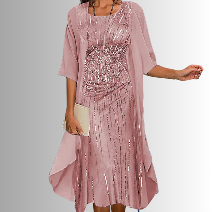 Eloise | Elegant Floral Layered Dress Set