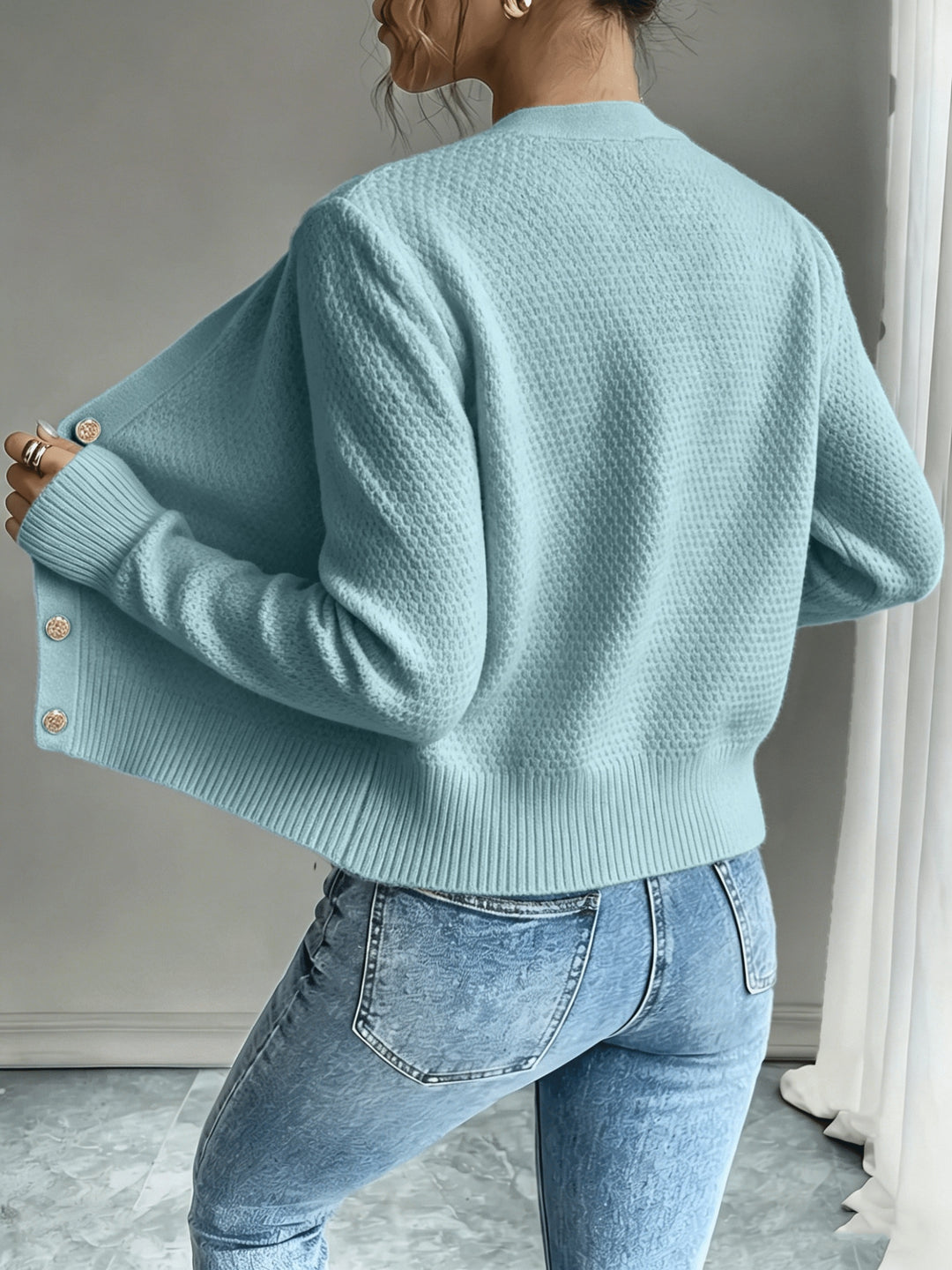 Cecilia | Cable-Knit Button-Front Cardigan