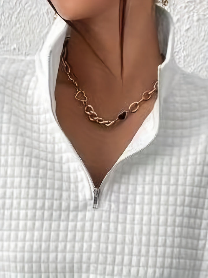 Elodie | Textured Quarter-Zip Pullover