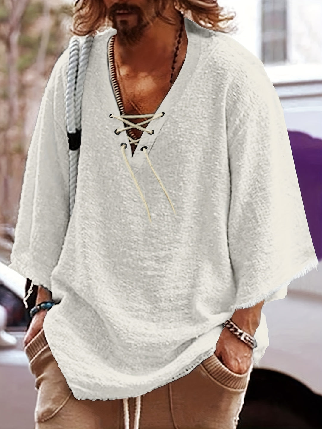 Silas | Relaxed Lace-Up Shirt