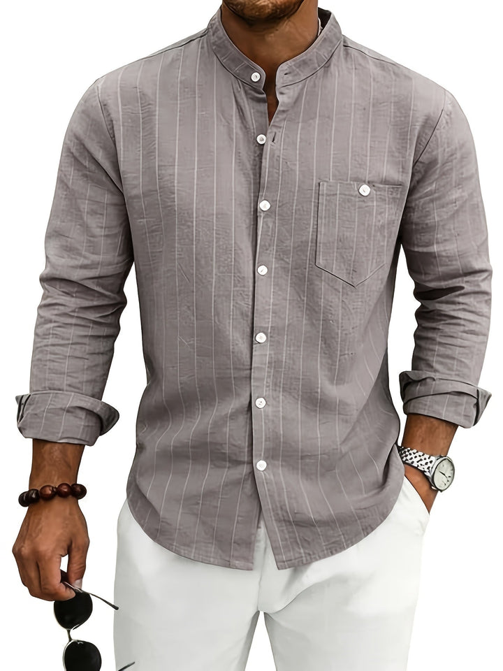 Wesley | Refined Striped Long-Sleeve Shirt