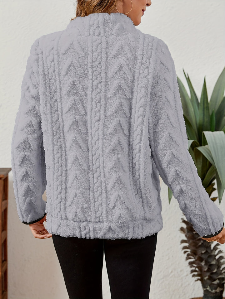 Thea | Textured Half-Zip Pullover