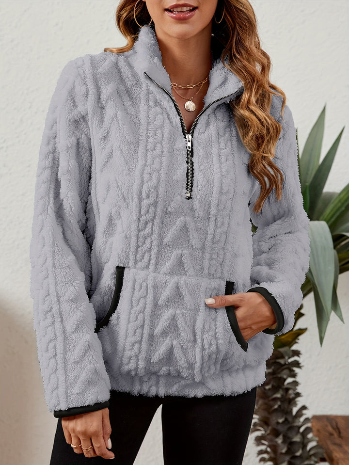 Thea | Textured Half-Zip Pullover