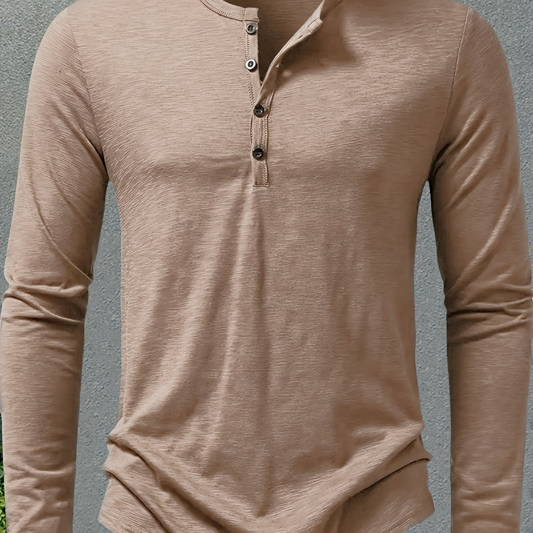Rhys | Button-Placket Long-Sleeve Henley
