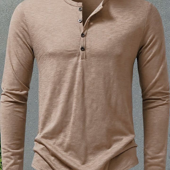 Rhys | Button-Placket Long-Sleeve Henley