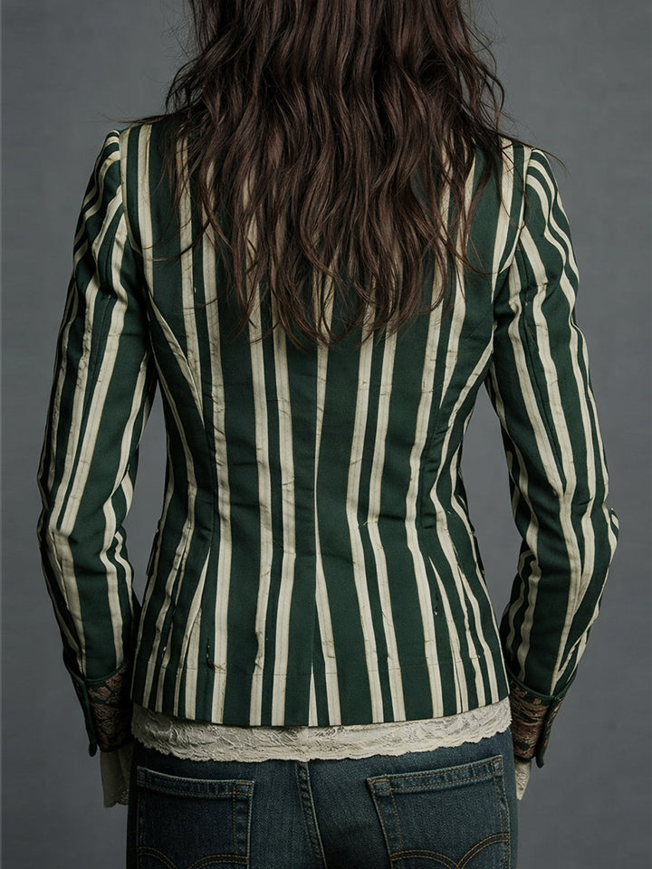 Nina | Classic Retro Bohemian Striped Blazer