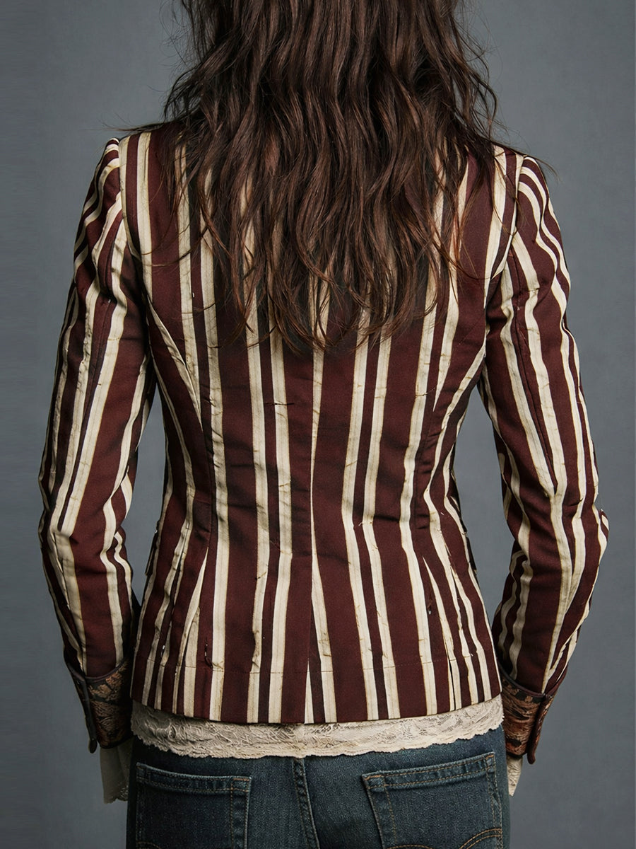 Nina | Classic Retro Bohemian Striped Blazer