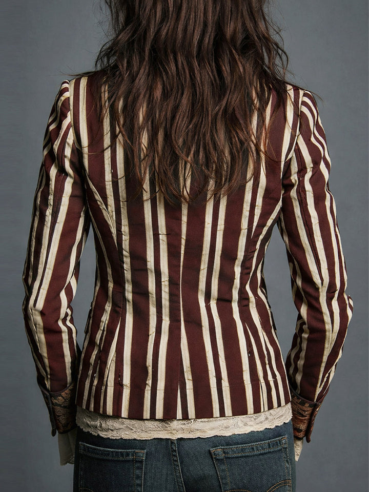 Nina | Classic Retro Bohemian Striped Blazer