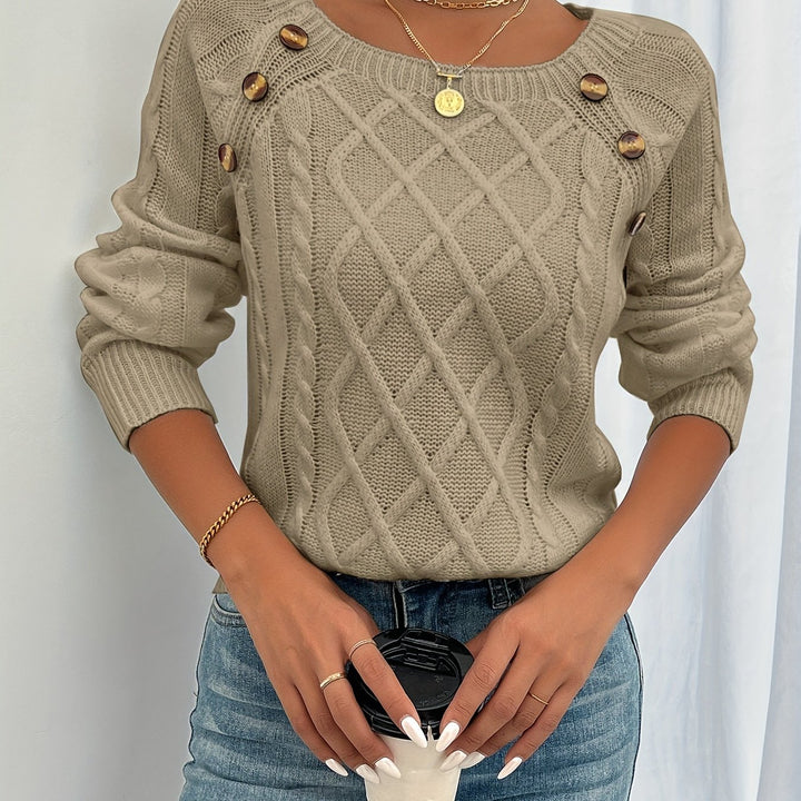 Winifred | Textured Button-Detail Sweater