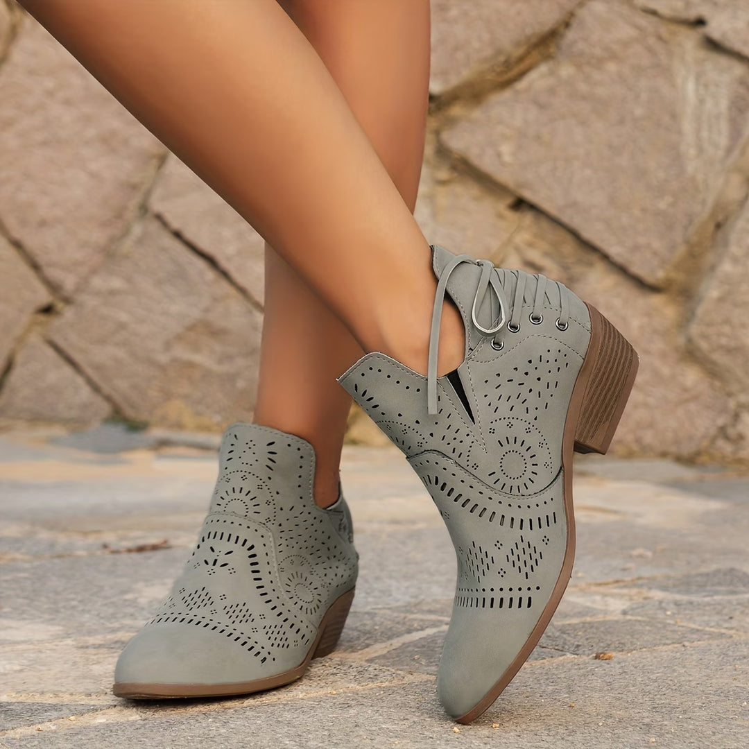 Victoria | Vintage Cutout Ankle Boots