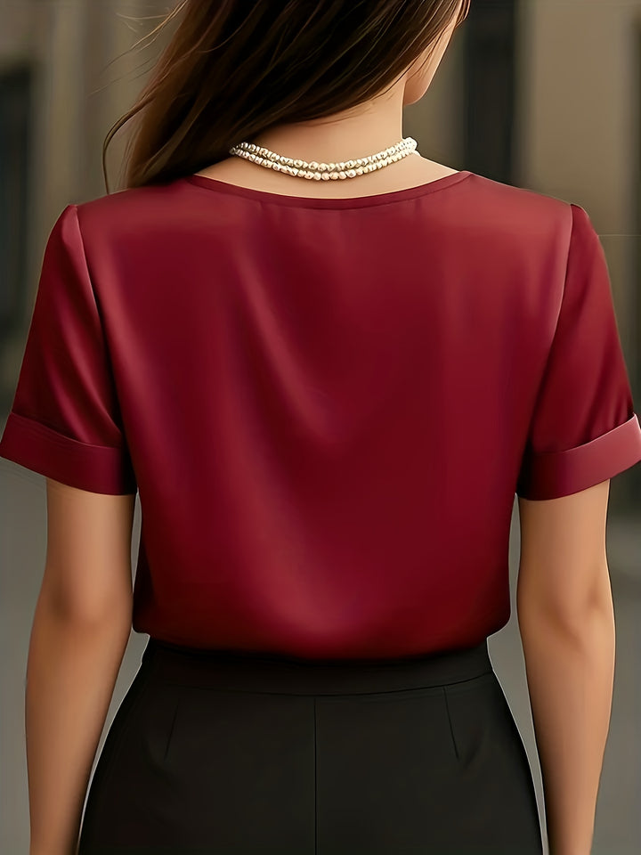 Katherine | Draped V-Neck Blouse